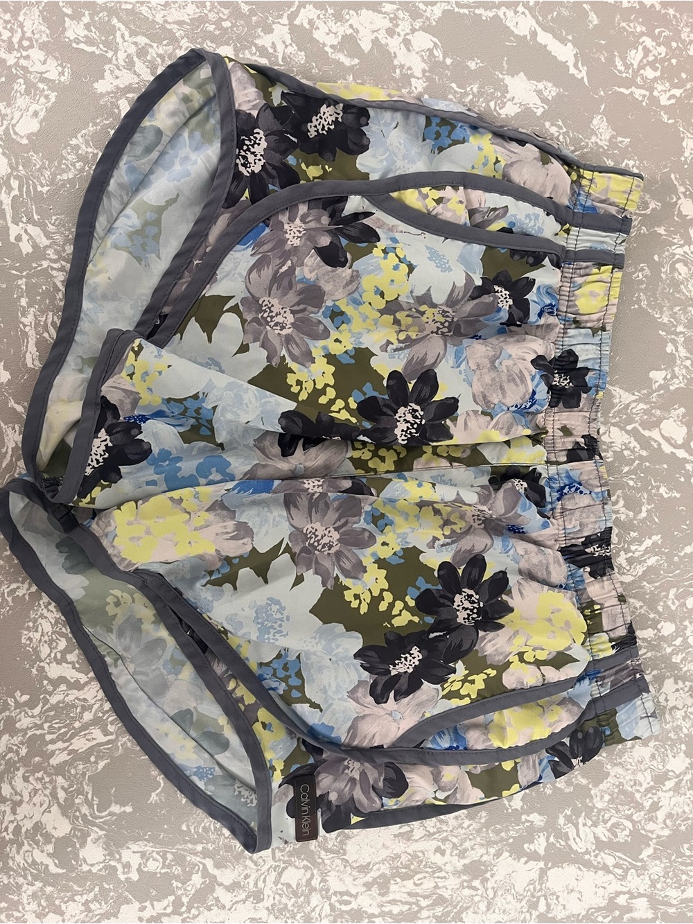 Calvin Klein Floral Shorts in Blue, Gray & Yellow